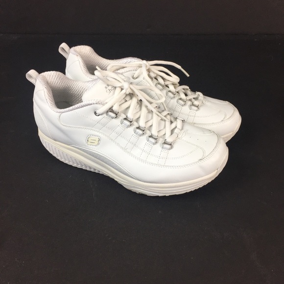 Skechers Shape Ups White Leather Fitness Toning Running Shoes Sz 9.5 12321 - Picture 7 of 9
